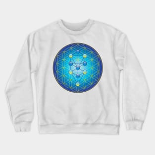 Tree of Life on Flower of Life Crewneck Sweatshirt